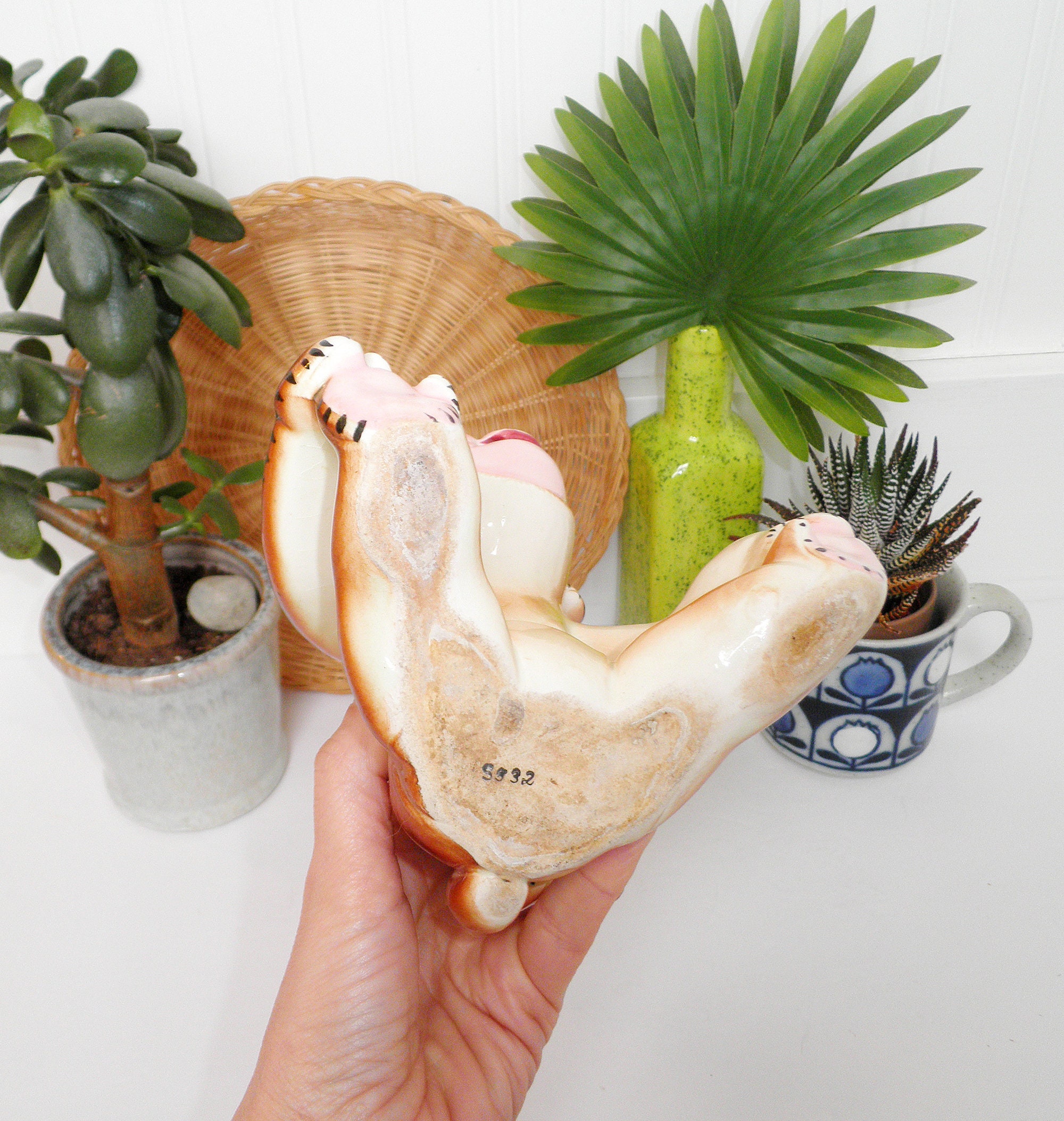 Vintage Midcentury Napco Japan Ceramic MONKEY Planter