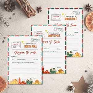 Letter to Santa Printable for Kids, Telegram to Santa, Official North ...
