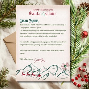 Modelo de Carta do Papai Noel, Carta do Papai Noel para Imprimir para Crianças, Carta Oficial do Pólo Norte Fácil de Imprimir do Papai Noel, Atividades de Natal para Crianças
