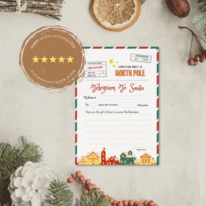 Letter to Santa Printable for Kids, Telegram to Santa, Official North ...