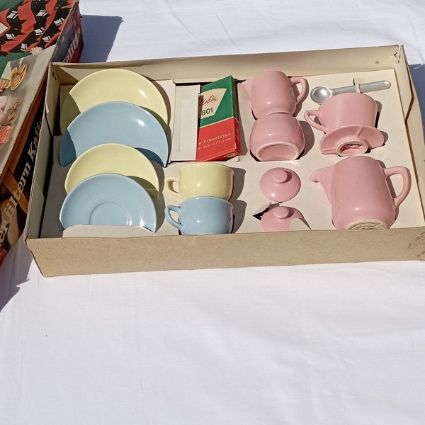 Vintage Rare Children's Filter Coffee Set in Original Box by Melitta from the 1960s