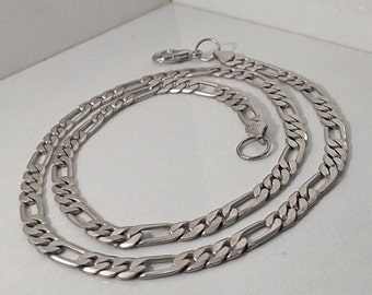 Vintage Sterling Silber Figaro Halskette aus den 1990er Jahren, 60 cm für Männer und Frauen, Unisex