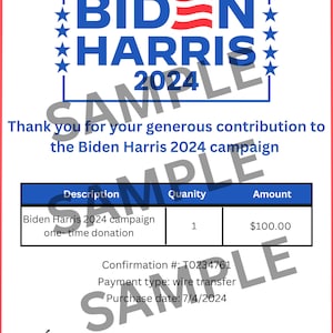 Biden Harris 2024 Donation prank, democrat campaign joke, republican party banter, lets go brandon