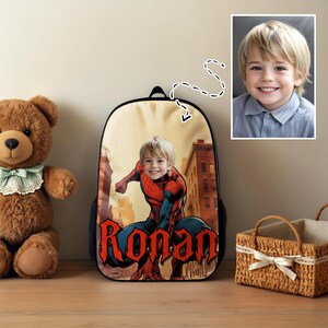 Sac à dos super-héros personnalisé, Cartable pour enfants d'âge préscolaire, Sac à dos avec nom, Sac à dos pour la rentrée scolaire, Cadeaux pour les fans de Marvel, Cadeaux pour les fans de Spider Man