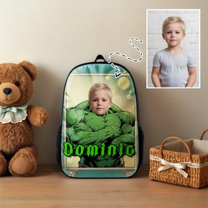 Personalisierter Superheld-Reiserucksack, Moderucksack mit großer Kapazität, Kleinkindrucksack, Geschenke für den ersten Schultag, Geschenke für Hulk-Fans