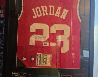 Michael Jordan Chicago Bulls FRAMED Signed ALL-STAR'S 1989 Jersey Hologram Authenticated
