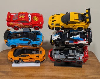 Triple Angled Desktop Display Stand For Lego Speed Champions