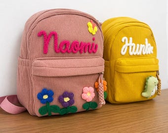 Personalized Toddler Embroidered Name Backpack, Custom Preschool Bag for Kids with Name, Back to School Gift for Boys & Girls