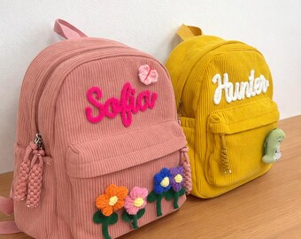 Personalized Toddler Embroidered Name Backpack, Custom Preschool Bag for Kids with Name, Back to School Gift for Boys & Girls