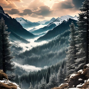 Gebirge Wald Natur Kreuzstich Stickmuster Stiche: 149 x 200 Handstickerei Stickmuster PDF Kreuzstichvorlage DMC Farben PDF Pattern