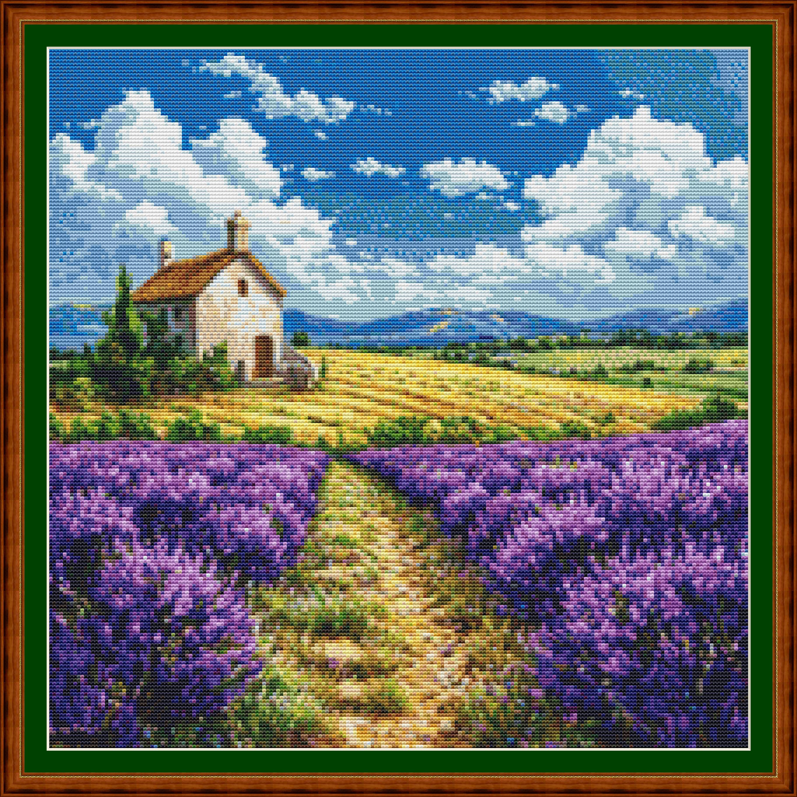 Provencal Pattern Provencal House Lavender Cross Stitch Pattern Stitches: 200 X 200 Hand ...