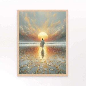 Days To Come, Jesus Christ Walking on Water, Christian Art, LDS Art, Bible Art, Jesus Miracle Art, Bible Painting, Christian Printable Art