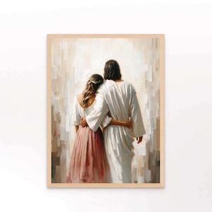 Your Support, Christian Art, Jesus and Girl, Jesus Painting, LDS Art, Bible Painting, Religious Wall Art, Catholic Art, Christian Painting