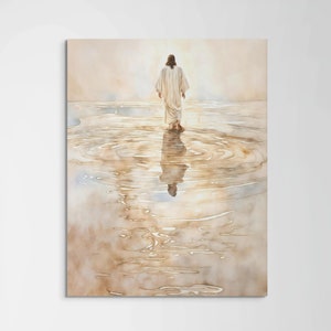 Jesus Walking on Water, Christian Art, Picture of Christ, LDS Painting, Jesus Painting, Bible Art, Christian Watercolor Art, Jesus Download