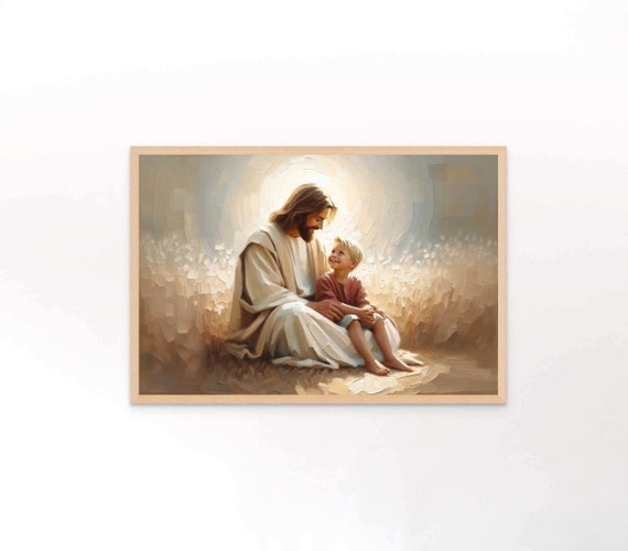 愛と幸福、キリスト教の絵画、イエスと少年、イエス・キリストの芸術