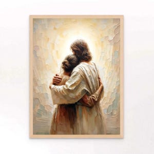 Honest Love, Digital Christian Art, Jesus and Girl Art, Jesus Portrait, LDS Art, Bible Prints, Jesus with Woman, Christian Art, Jesus Prints