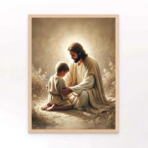 His Sympathy, Christian Wall Art, Jesus with Boy, Jesus Prints, LDS Prints, Bible Printable, Jesus with Children, Jesus Wall Art, Jesus Art