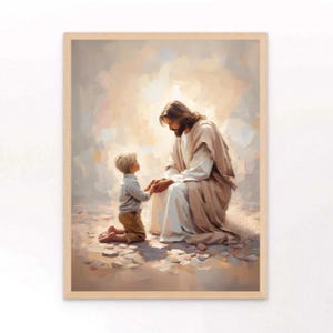 A Little Faith, Christian Painting, Jesus with Boy, Christian Art, LDS Art, Jesus Poster, Bible Prints, Jesus with Children, Jesus Painting