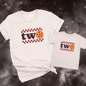 Camiseta de pizza para segundo cumpleaños, temática de segundo cumpleaños, camisetas a juego para segundo cumpleaños, niño de segundo cumpleaños, niña de segundo cumpleaños, segundo cumpleaños