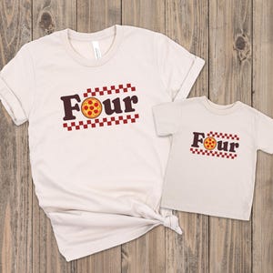 Pizza Fourth Birthday Shirt, Fourth Birthday Theme, 4th Birthday Matching Shirts, 4th Birthday Girl, 4th Birthday Boy,Birthday Four Year Old