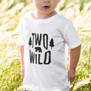2nd Birthday, Two Wild, Wild Animal, Forest Animal Theme, Bears, Camping Baby Toddler Birthday Shirt, Second Birthday Party and Photoshoot