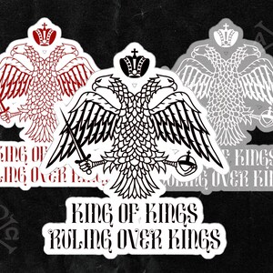 Byzantine Double Eagle Sticker, King of King Ruling Over Kings, Orthodox Sticker, Orthodoxy, Orthodox Christianity, Orthodox Christian Gift