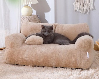 Kuscheliges Sofa für Katzen mit abnehmbarem Bezug Katzenbett Schlafplatz schlafen entspannen weich Plüsch Katze