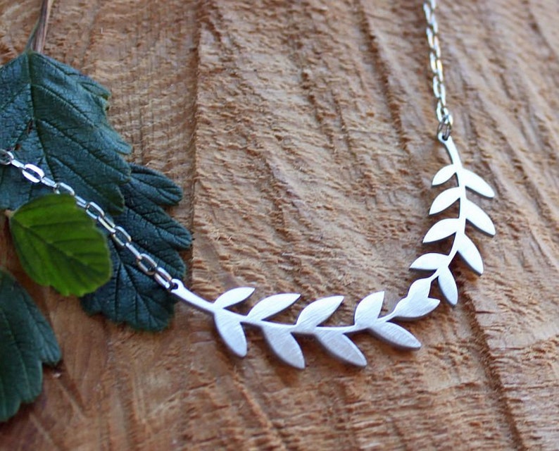 PEACE OFFERING Olive Branch Necklace Stainless Steel Olive Etsy