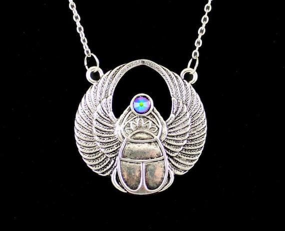 ETERNITY Scarab Necklace Swarovski Crystal Large Egyptian