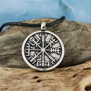 WAYFINDER - Viking Vegvisir Necklace, Compass, Runes, Norse Mythology, Protection Amulet, Mens Jewelry, Nordic Pagan, Silver, Viking Jewelry