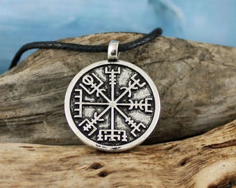 WAYFINDER - Viking Vegvisir Necklace, Compass, Runes, Norse Mythology, Protection Amulet, Mens Jewelry, Nordic Pagan, Silver, Viking Jewelry