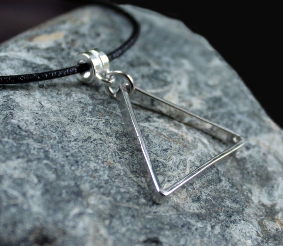 EQUAL - Silver Plated Triangle Necklace – Minimalist Geometric Pendant, Unisex Jewelry