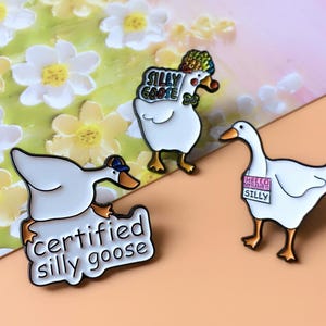 Funny Goose Enamel Pin | Cute Animal Badge Pin | Lapel Pin | Collar Pin | Brooch Accessory | Enamel Pin Set | Gift for Her/Him