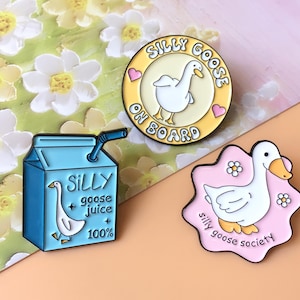 Funny Goose Enamel Pin | Cute Animal Badge Pin | Lapel Pin | Collar Pin | Brooch Accessory | Enamel Pin Set | Gift for Her/Him