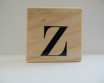 Letter z Stamp - Bold Blooms Collection - Wood Mounted Rubber Stamp - Initial Stamp - Monogram Stamp - Alphabet Stamp