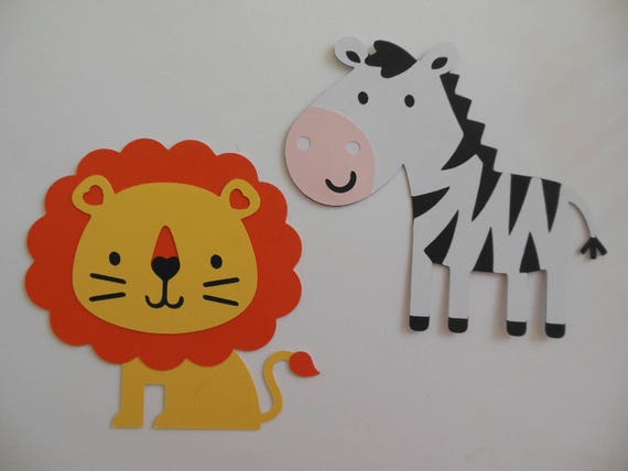 Giraffe Lion Baby Shower Decor Safari or Zoo Animal Cutouts Zebra Elephant Set of 6 Hippo and Monkey Birthday Party Decorations