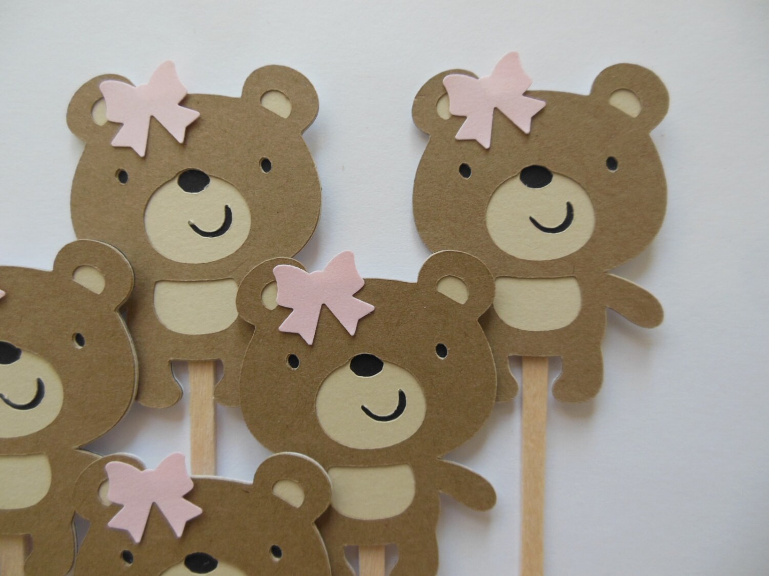 Teddy Bear Cupcake Toppers - Girl Birthday Decorations - Girl Baby ...