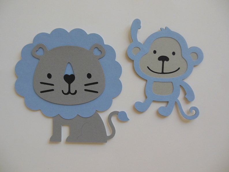 Giraffe Lion Baby Shower Decor Safari or Zoo Animal Cutouts Zebra Elephant Set of 6 Hippo and Monkey Birthday Party Decorations