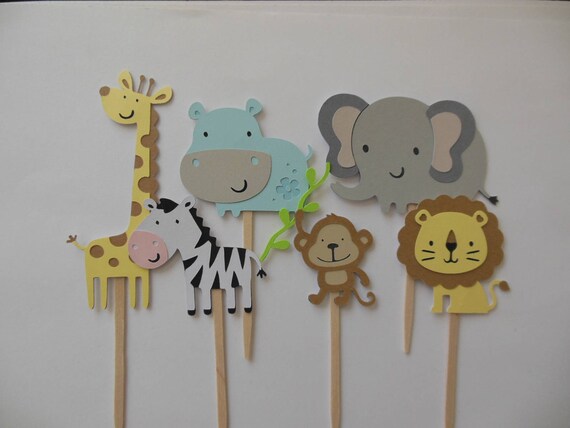 Zoo Or Safari Animal Cupcake Toppers Noah S Ark Theme Etsy