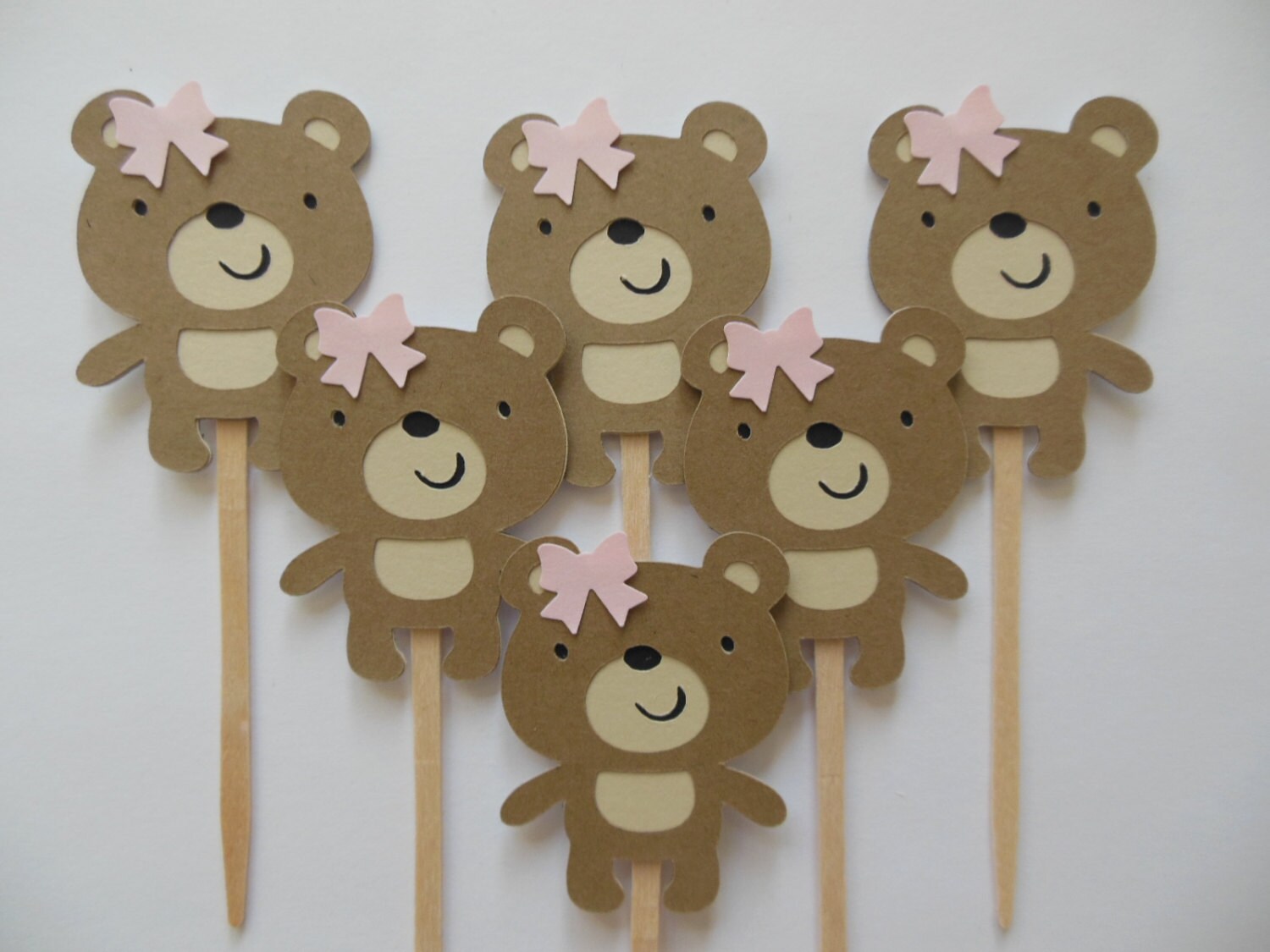Teddy Bear Cupcake Toppers - Girl Birthday Decorations - Girl Baby ...