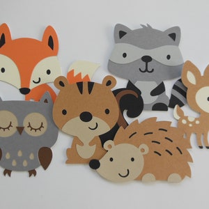 Woodland Forest Animal Cutouts Child Birthday Party Decorations Gender Neutral Baby Shower Decorations Photo Props Set of 6 image 1