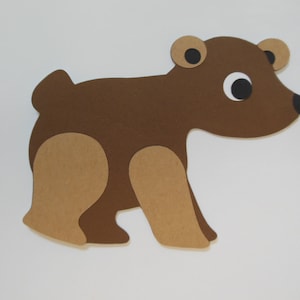 Brown Bear - Woodland Animal Cutout - Forest Animal Cutout - Gender Neutral Baby Shower Decorations - Child Birthday Decorations - Set of 1
