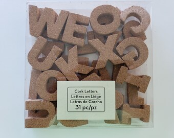 Cork Upper Case Letters - 31 pieces - Natural Threads Collection