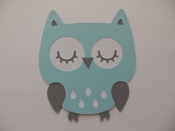 Owl Cutout Blue White And Gray Boy Birthday Party Etsy