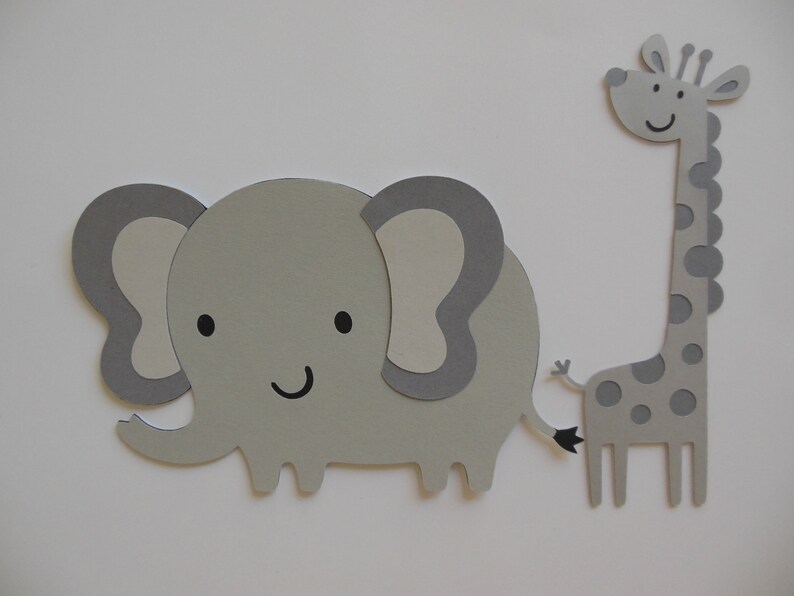 Giraffe Lion Baby Shower Decor Safari or Zoo Animal Cutouts Zebra Elephant Set of 6 Hippo and Monkey Birthday Party Decorations