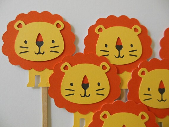Lion Cupcake Toppers Zoo Animal Decorations Safari Animal Lion Cupcake Toppers Zoo Animal Decorations Safari Animal
