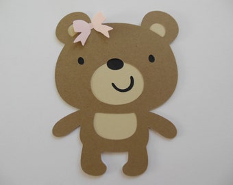 Teddy Bear Cutouts - Girl Birthday Party Decoration - Girl Baby Shower Decorations - Set of 1