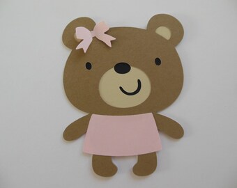 Teddy Bear Cutouts - Girl Birthday Party Decoration - Girl Baby Shower Decorations - Set of 1