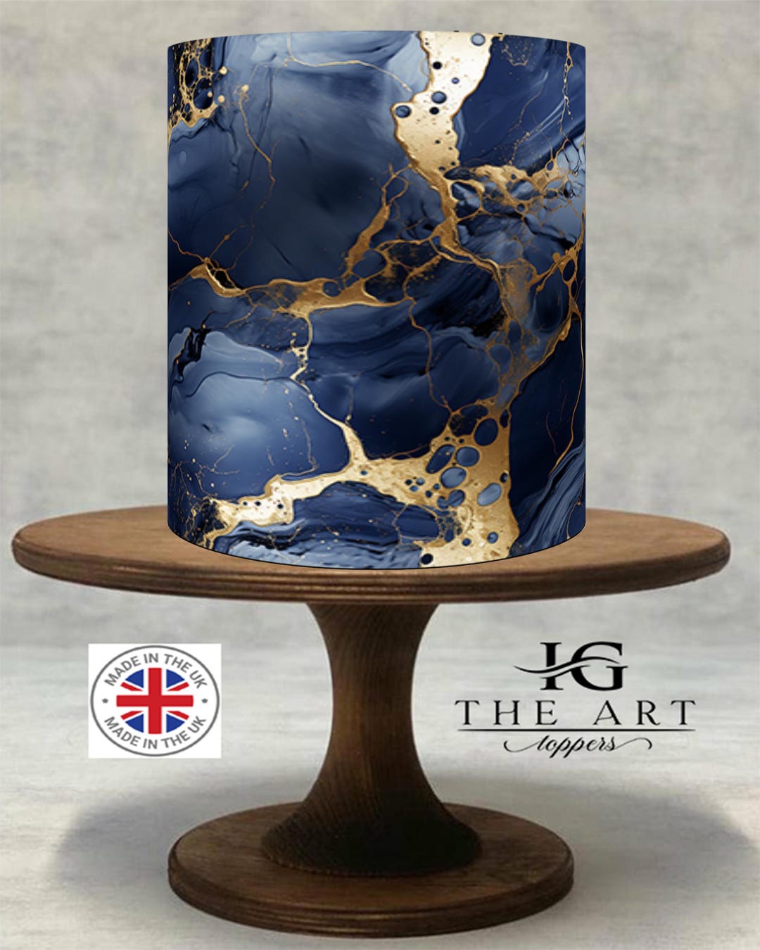 Edible Gold & Purple Marble Cake Wrap/Border – Icing Or Wafer Paper – UK Made