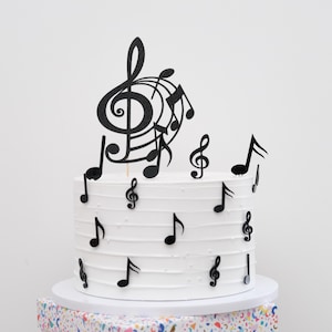 Topper per cupcake con note musicali in acrilico Set da 5 pezzi Topper per torta con note musicali in acrilico Decorazioni per torte con note musicali in acrilico
